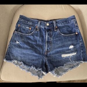 Levi's Blue Distressed Jean Shorts Vintage Look